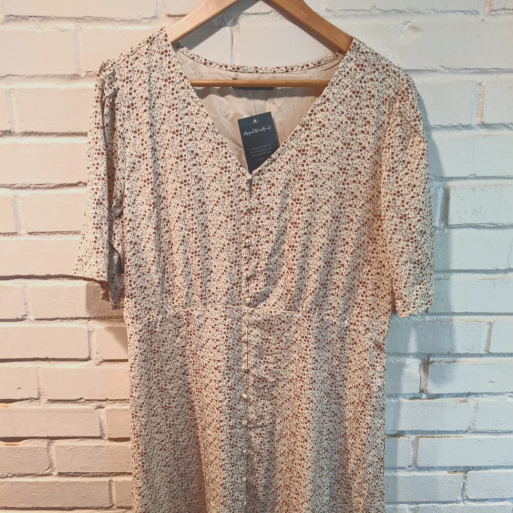 Mikarose Cream and Brown Mini Dress